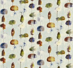 Autumn Orchard Fabric, Watercolor Orchard Fabric, Botanical Fabric, Upholstery Fabric, Nature Fabric, Tree Fabric