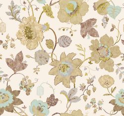 Floral Fabric, Fabric ,Cotton Floral Fabric, Blooming Fabric, Botanical Fabric, Natural Pastel Floral Fabric