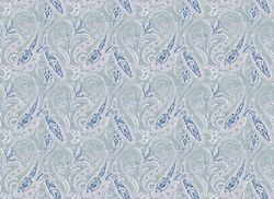 Floral Swirls Fabric, Fabric with Floral Swirls, Linen and Viscose Fabric, Botanical Fabric, Blooming Blue Fabric