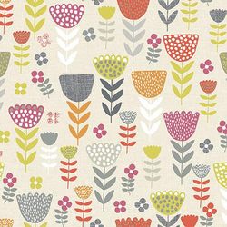 Floral Fabric, Fabric with Flowers, Scandi Floral Fabric, Cotton Fabric, Floral Printed Fabric
