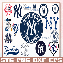 Bundle 14 Files New York Yankees Baseball Team svg, New York Yankees svg, MLB Team svg, MLB Svg, Png, Dxf, Eps, Jpg