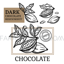 CHOCOLATE LABELS Cocoa Design Label Vector Illustration Set