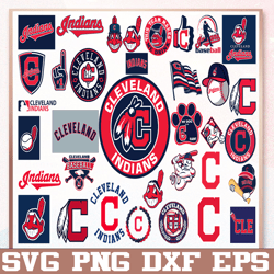 Bundle 35 Files Cleveland Indians Baseball Team svg, Cleveland Indians Svg, MLB Team  svg, MLB Svg, Png, Dxf, Eps, Jpg