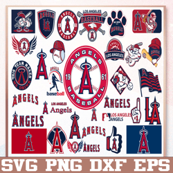 Bundle 31 Files Los Angeles Angels Baseball Team SVG ,Los Angeles Angels Svg, MLB Team  svg, MLB Svg, Png, Dxf, Eps, Jpg