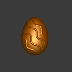Egg with wavy lines STL FILE for 3D printing