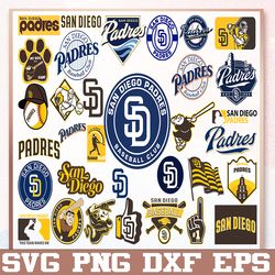 Bundle 33 Files San Diego Padres Baseball Team Svg, San Diego Padres Svg, MLB Team  svg, MLB Svg, Png, Dxf, Eps, Jpg