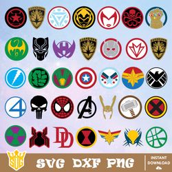 Avengers Logo Svg, Superhero Logo Svg, Marvel Svg, Cricut, Clipart, Silhouettes, Instant Download, Digital Download File