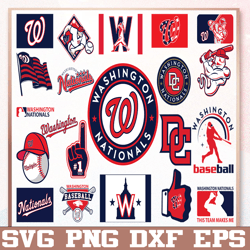Bundle 20 Files Washington Nationals Baseball Team Svg, Washington Nationals SVG, MLB Team  svg, MLB Svg, Png, Dxf, Eps