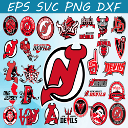 Bundle 30 Files New Jersey Devils Hockey Team Svg, New Jersey Devils Svg, NHL Svg, NHL Svg, Png, Dxf, Eps