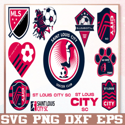 Bundle 12 Styles MLS St. Louis City SC Soccer Team svg, St. Louis City SC svg, MLS Teams svg, MLS Svg, Png, Dxf, Eps