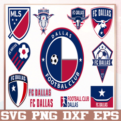 Bundle 12 Styles MLS FC Dallas Soccer Team svg, FC Dallas svg, MLS Teams svg, MLS Svg, Png, Dxf, Eps, Instant Download