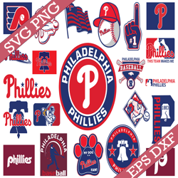 Bundle 22 Files Philadelphia Phillies Baseball Team Svg, Philadelphia Phillies Svg, MLB Team  svg, MLB Svg, Png, Dxf, Ep