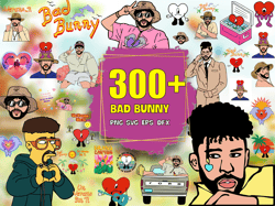 300 Bad Bunny png Bundle,  Bad Bunny png, Bad Bunny Svg, Cutting Image, File Cut Digital Download