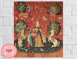 The Lady And The Unicorn Smell , Cross Stitch Pattern , Pdf ,Instant Download , X Stitch Chart , Famous Paintings