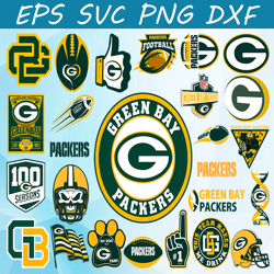 Bundle 26 Files Green Bay Packers Football team Svg, Green Bay Packers Svg, NFL Teams svg, NFL Svg, Png, Dxf, Eps