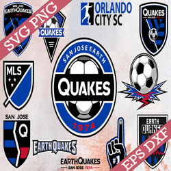 Bundle 12 Styles MLS San Jose Earthquakes Soccer Team  svg, San Jose Earthquakes svg, MLS Teams svg, MLS Svg, Png, Dxf