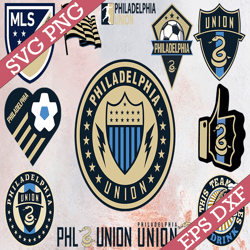 Bundle 12 Styles MLS Philadelphia Union Soccer Team svg, Philadelphia Union svg, MLS Teams svg, MLS Svg, Png, Dxf, Eps