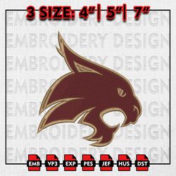 Texas State Bobcats Embroidery file, NCAAF teams Embroidery Designs, College Football, Machine Embroidery