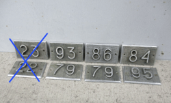 Soviet apartment room number plate aluminum: 79, 84, 86, 93, 95