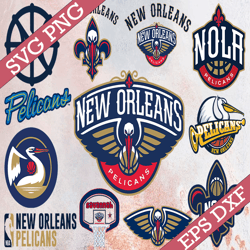 Bundle 26 Files New Orleans Pelicans Basketball Team svg, New Orleans Pelicans svg, NBA Teams Svg, NBA Svg, Png, Dxf, Ep