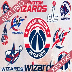 Bundle 11 Files Washington Wizards Basketball Team svg,  Washington Wizards svg, NBA Teams Svg, NBA Svg, Png, Dxf, Eps