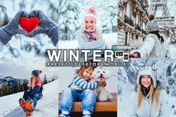 Winter Lightroom Presets for Mobile and Desktop, Christmas Presets, Holiday Xmas Edit, Instagram Blogger Aesthetic,