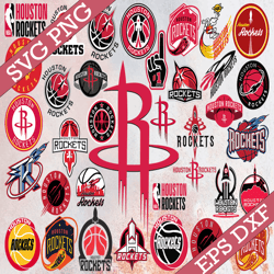 Bundle 37  Files Houston Rockets Baseball Team SVG, Houston Rockets svg, NBA Teams Svg, NBA Svg, Png, Dxf, Eps, Instant