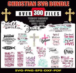 300 Christian SVG Mega Bundle SVG, PNG, DXF Files for print and cricut