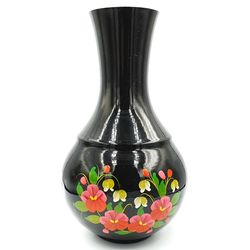 Vintage Aluminum Vase Retro Handpainted USSR 1975
