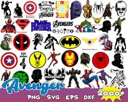 Avenger Bundle Svg, Superhero Svg, Marvel Svg, Avengers Clipart, Instant Dowload