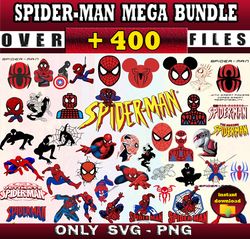 400 SPIDERMAN MEGA BUNDLE CLIPART PNG-SVG Bundle for print