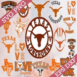 Bundle 18 Files Texas Long Horns Football Team svg, Texas Long Horns svg, NCAA Teams svg, NCAA Svg, Png, Dxf, Eps, Insta