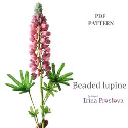 Beaded Flowers pattern | Lupine | Seed bead patterns | Beadwork pattern | Digital Download - PDF