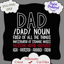 Dad Noun svg, Dad SVG, Fathers Day SVG, Fathers Day PNG, Fathers Day Clipart, Digital Download