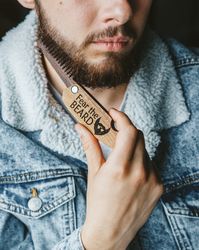 Personalized Beard Comb, Wooden Beard Comb, Personalized Gifts for Husband, Pocket Comb for Men, Fathers Day Gift