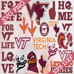 Bundle 18 Files Virginia Tech Hokies Football Team svg,Virginia Tech Hokies Svg, N C A A Teams svg, N C A A Svg, Png, Dx
