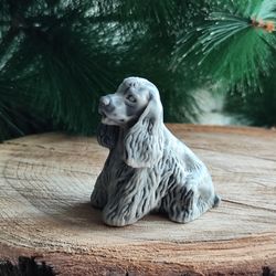 figurine american cocker spaniel of the marble chips, statuette