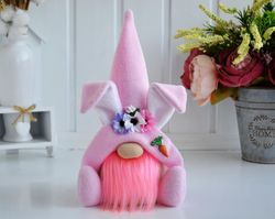 Pink Easter Bunny Gnome