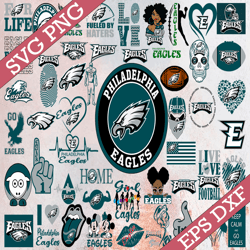 Bundle 50 Files Philadelphia Eagles Football Teams Svg,  Philadelphia Eagles svg, NFL Teams svg, NFL Svg, Png, Dxf, Eps