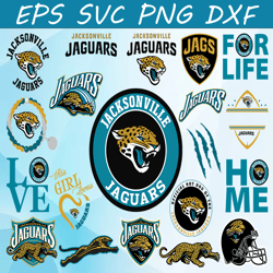 Bunlde 20 Files Jacksonville Jaguars Football team Svg, Jacksonville Jaguars Svg, NFL Teams svg, NFL Svg, Png, Dxf, Eps