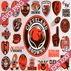Bundle 26 Files Cleveland Browns Football team Svg, Cleveland Browns Svg, NFL Teams svg, NFL Svg, Png, Dxf, Eps, Instant