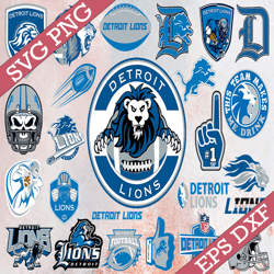 Bundle 24 Files Detroit Lions Football team Svg, Detroit Lions Svg, NFL Teams svg, NFL Svg, Png, Dxf, Eps, Instant Downl