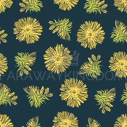 dandelion color plant seamless pattern vector illustration