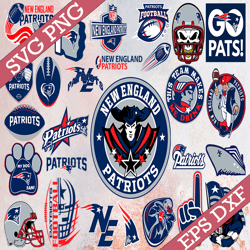 Bundle 27 Files New England Patriots Football team Svg, New England Patriots svg, NFL Teams svg, NFL Svg, Png, Dxf, Eps,