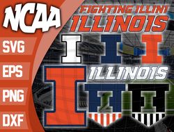 Illinois Fighting Illini SVG bundle , NCAA svg, logo NCAA bundle svg eps dxf png , digital Download , Instant Download
