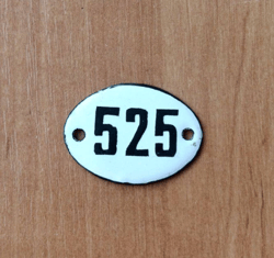 Retro door number sign 525 apartment vintage plate USSR