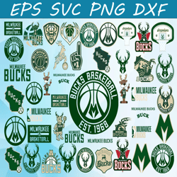 Bundle 46 Files Milwaukee Bucks Basketball Team SVG, Milwaukee Bucks svg, NBA Teams Svg, NBA Svg, Png, Dxf, Eps