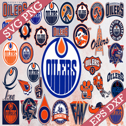 Bundle 35 Files Edmonton Oilers Hockey Team Svg, Edmonton Oilers svg, NHL Svg, NHL Svg, Png, Dxf, Eps, Instant Download