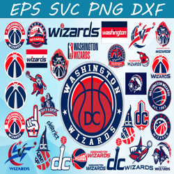 Bundle 34 Files Washington Wizards Basketball Team svg,  Washington Wizards svg, NBA Teams Svg, NBA Svg, Png, Dxf, Eps