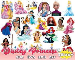 Bundle Disney Princess Svg, Princess Svg, Princess Character Svg, Princess Vector, Clipart, File For Cut